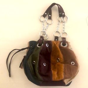 Funky Elka Suede Drawstring Hobo 70’s Style Bag